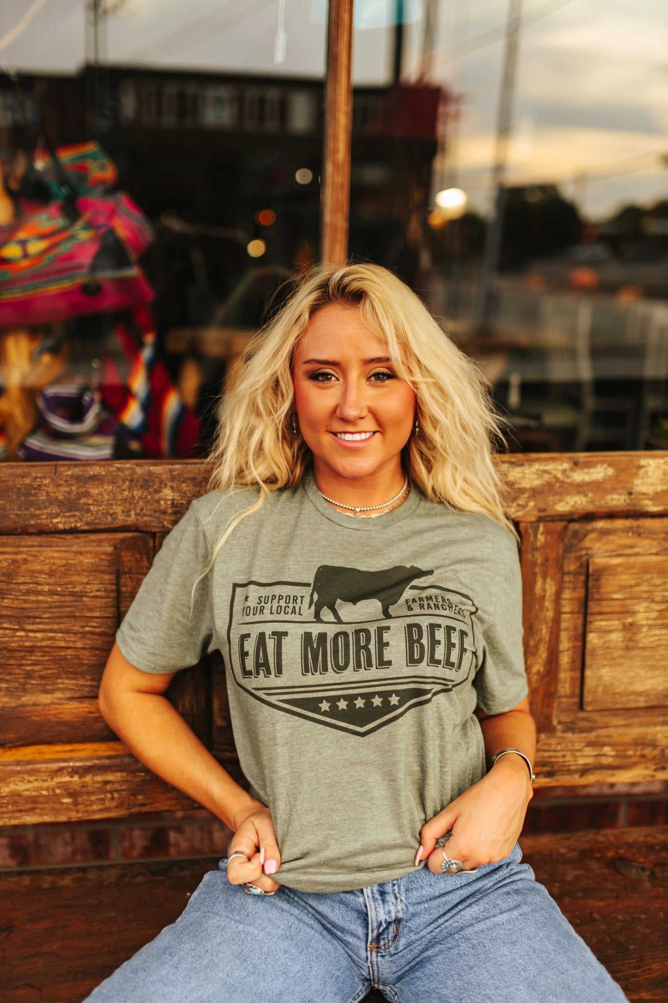 Farmers & Ranchers Eat More Beef Graphic TeeOliveS