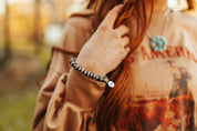 Faux Navajo Pearl Stretch BraceletSilverOS