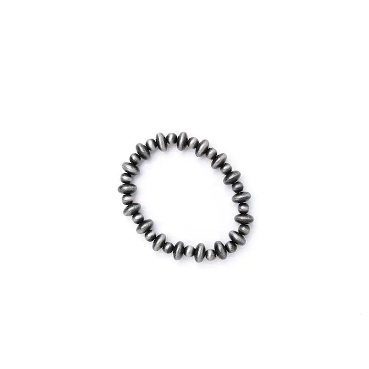 Faux Navajo Pearl Stretch BraceletSilverOS