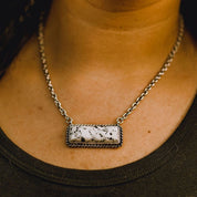 Faux White Buffalo Bar Necklace