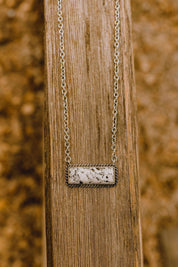 Faux White Buffalo Bar Necklace