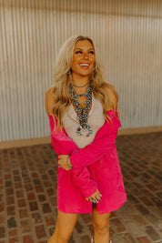 Fringe Rodeo Blazer Dress - PinkPinkS