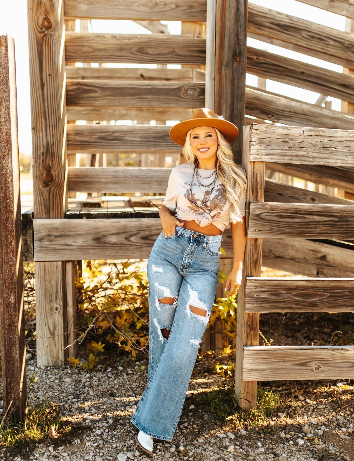 High Waisted Wide Leg Distressed JeanDenim1