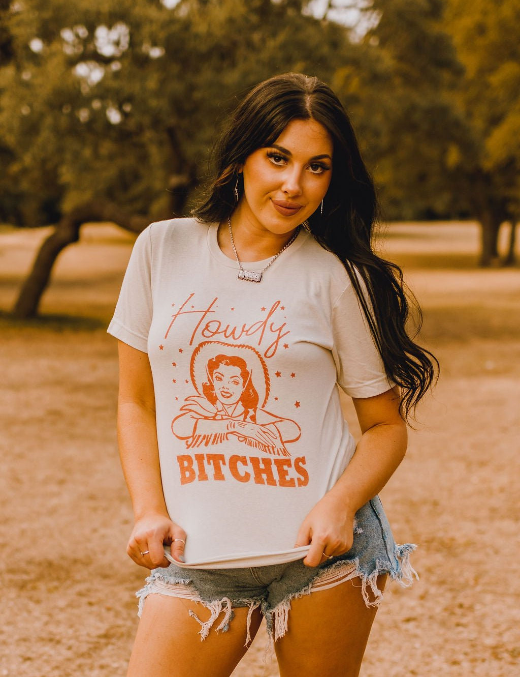 Howdy Bitches Western Graphic TeeIvoryS