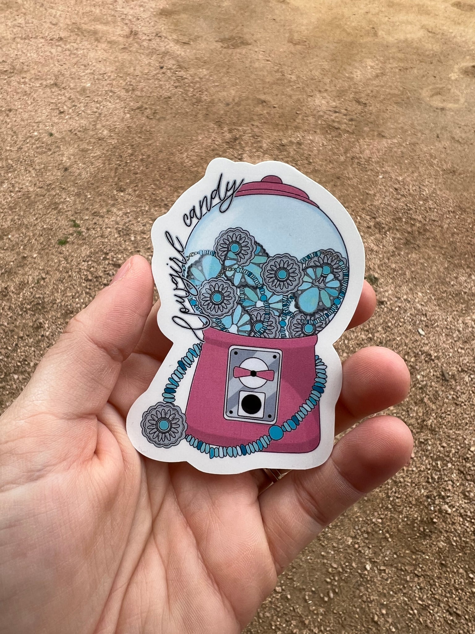 Turquoise Cowgirl Candy Sticker