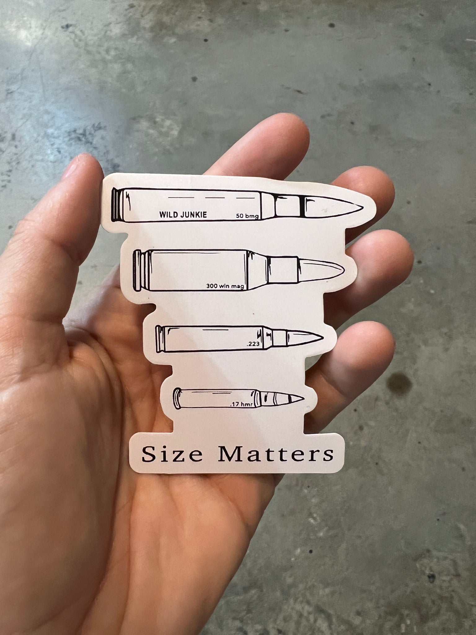 Size Matters Bullet Sticker