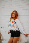 cosmic cowboy patch letter sweater