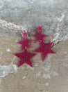 Pink Shimmer Star Earrings