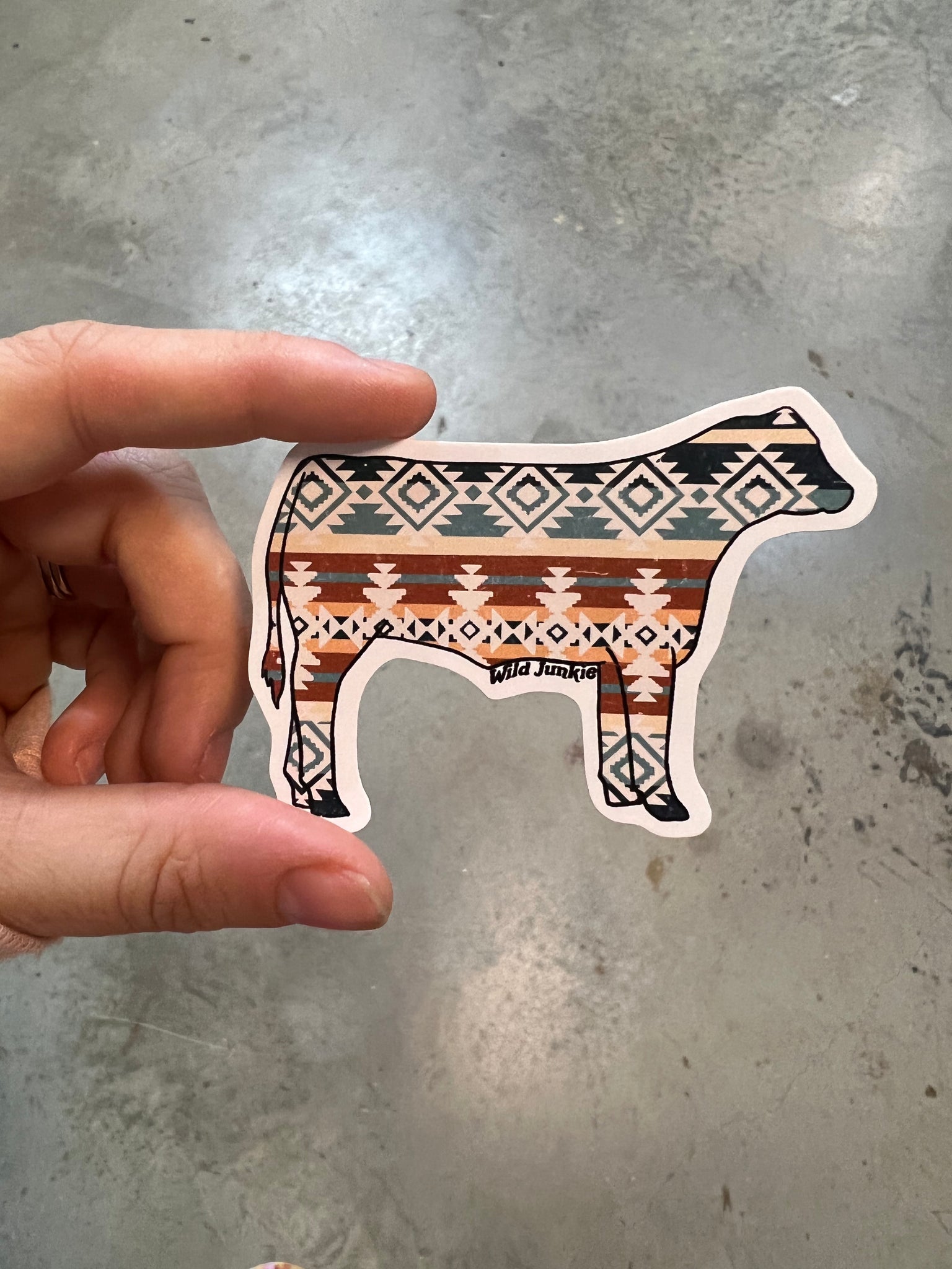 Aztec Cow Sticker
