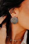 Large Silver Burst and Turquoise EarringsSilverOS