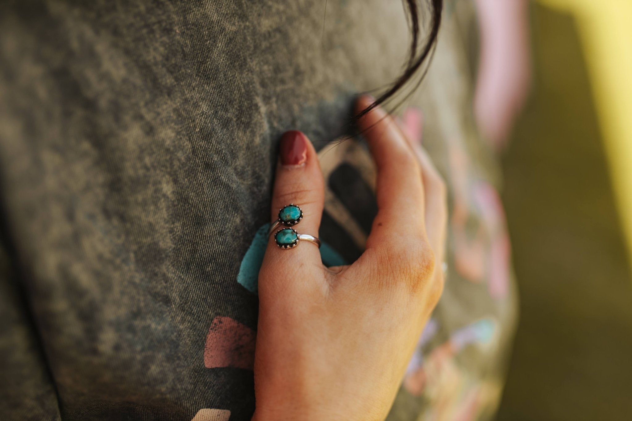 Large Twisted Turquoise RingTurquoise5