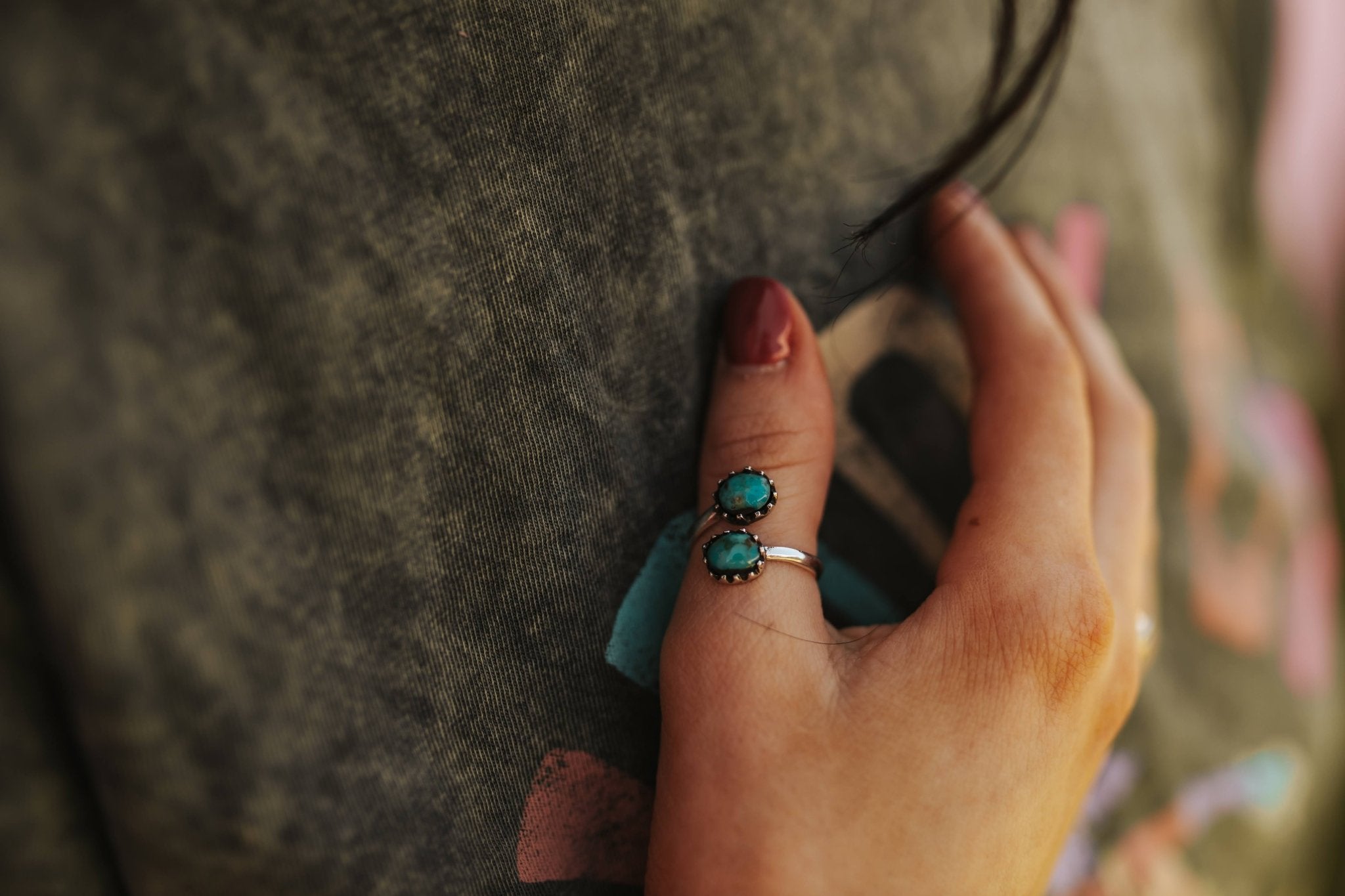 Large Twisted Turquoise RingTurquoise5