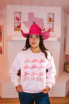 Let's Go Girls Pink Graphic SweaterPinkS