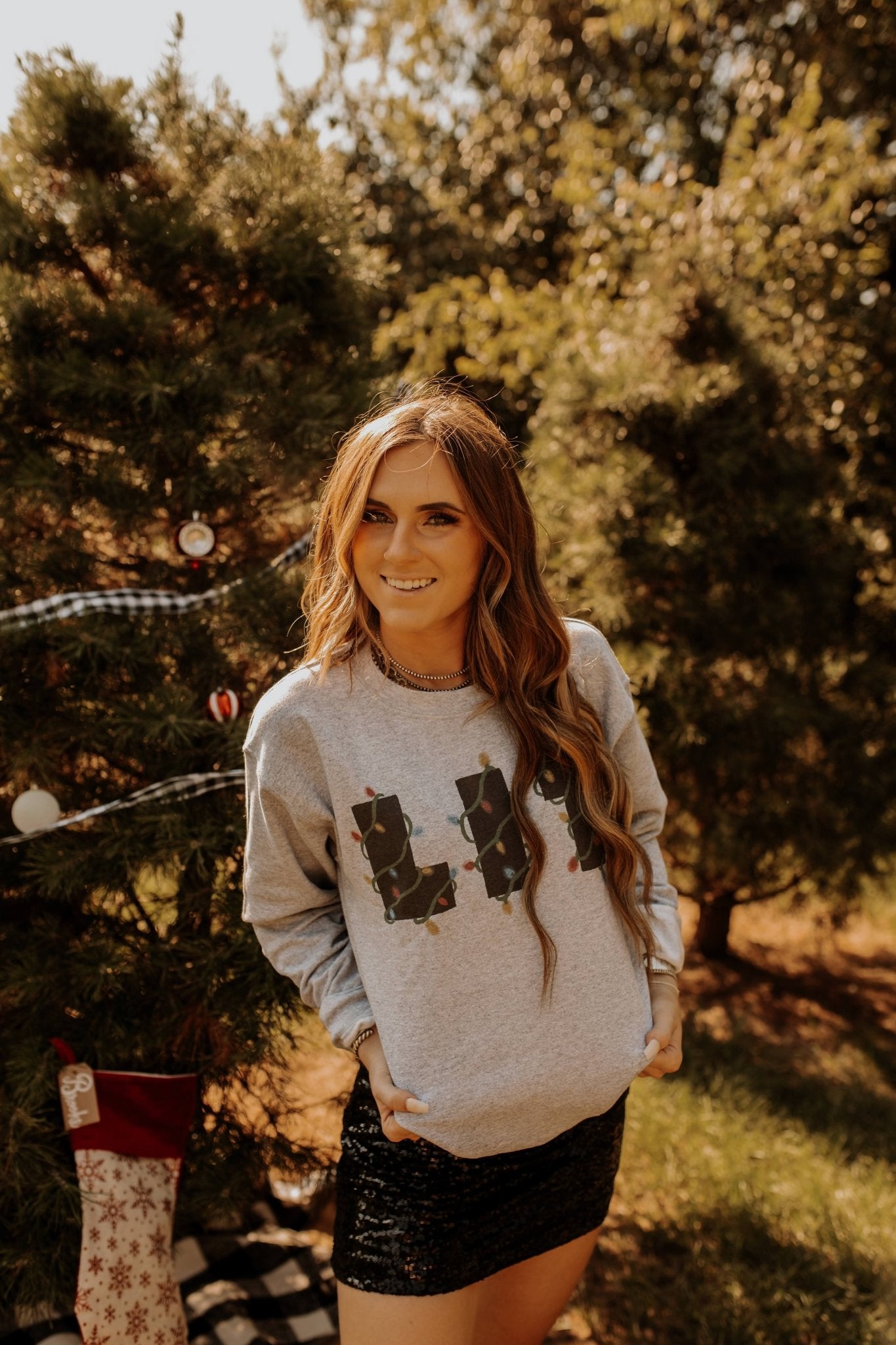 Lit Christmas SweaterGreyS