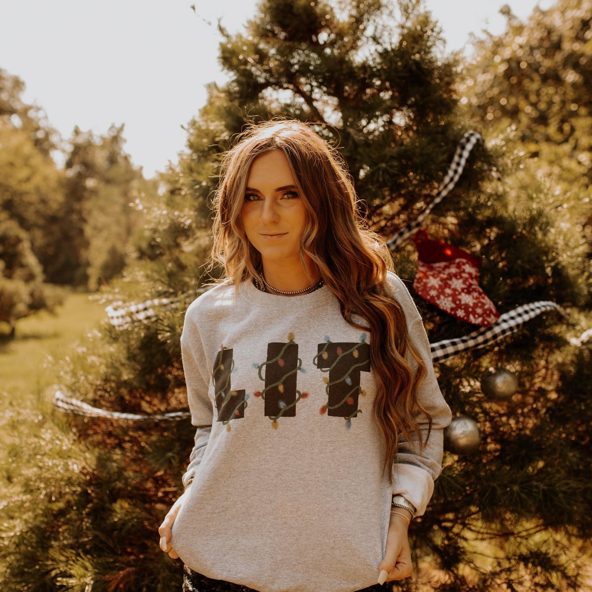 Lit Christmas SweaterGreyS