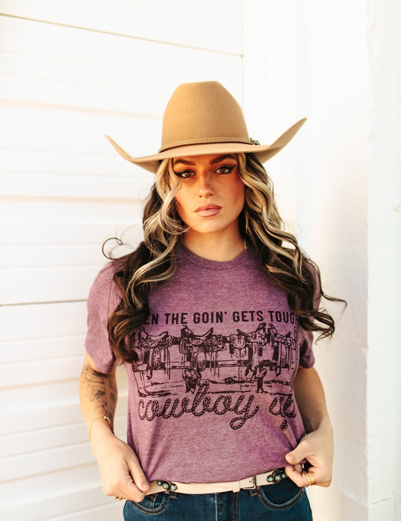 Maroon Cowboy Up Graphic TeeMaroonS
