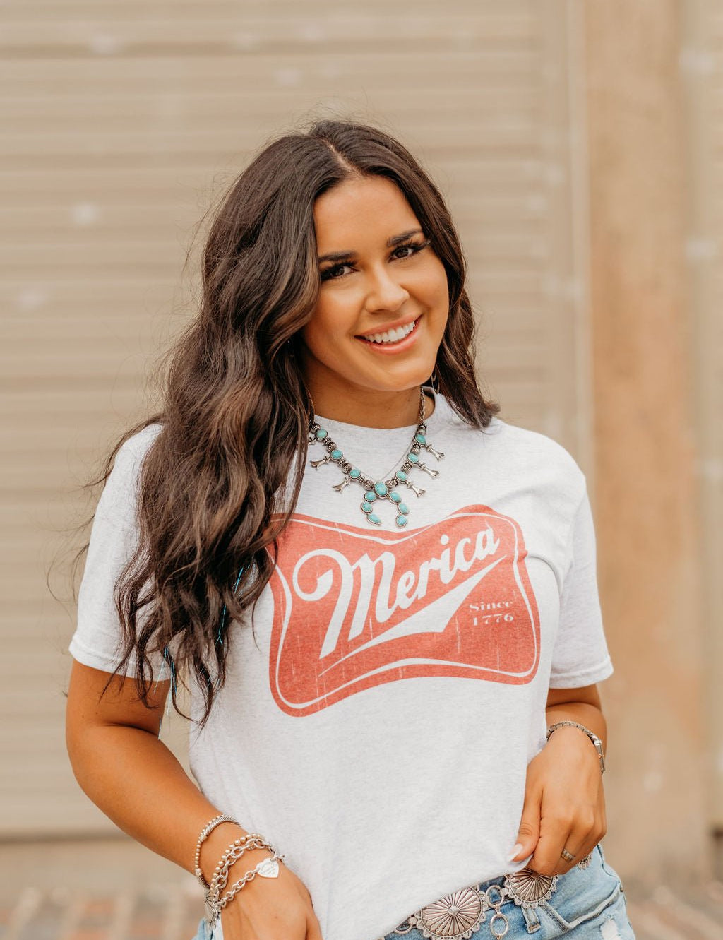 Merica Red Logo Graphic TeeAshS