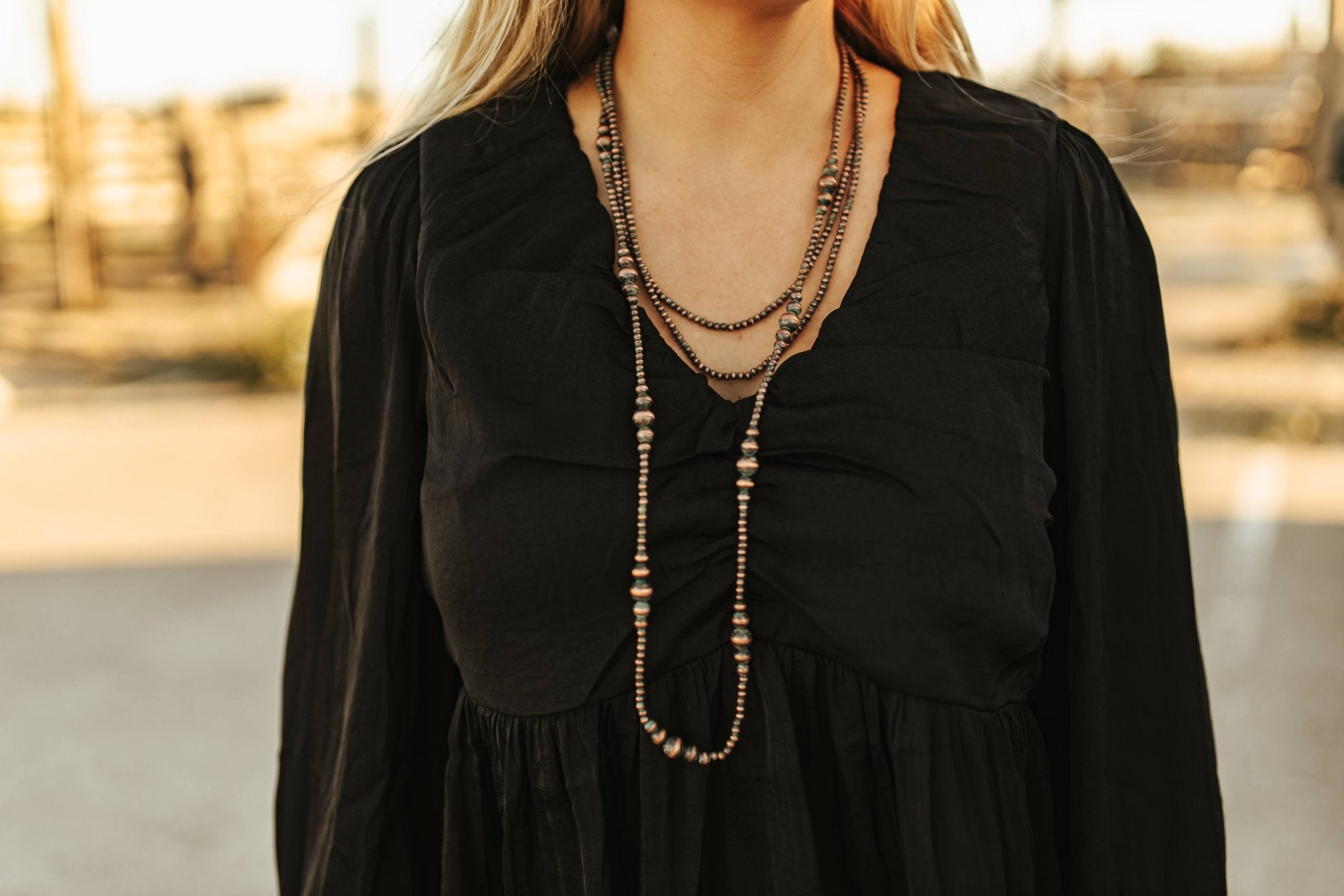 Multi-Strand Navajo Pearl Layered NecklacePatinaOS
