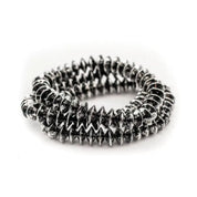 Navajo Pearl Disc Stretch BraceletSilverOS