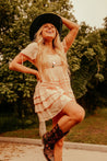 Peach Pleated Mini DressPeachXS