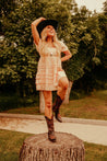 Peach Pleated Mini DressPeachXS