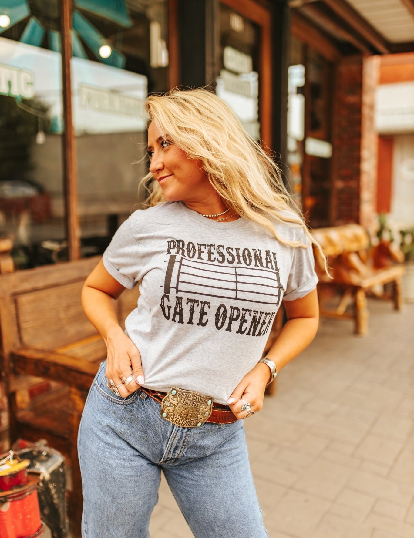 Professional Gate Opener Graphic TeeGreyS