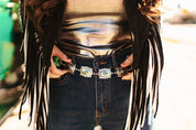 Rectangle Concho Chain BeltSilverOS