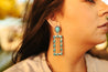 Rectangle Frame Turquoise Dangle EarringsTurquoiseOS