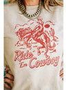 Ride Em Cowboy Bleached Graphic SweatshirtMultiS