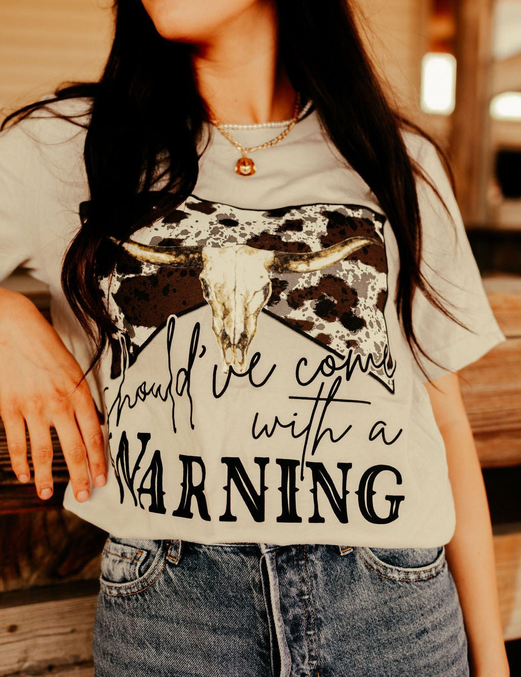 Should've Come with a Warning Western Graphic TeeGreyS