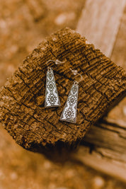 Silver Burnished Aztec EarringsSilverOS
