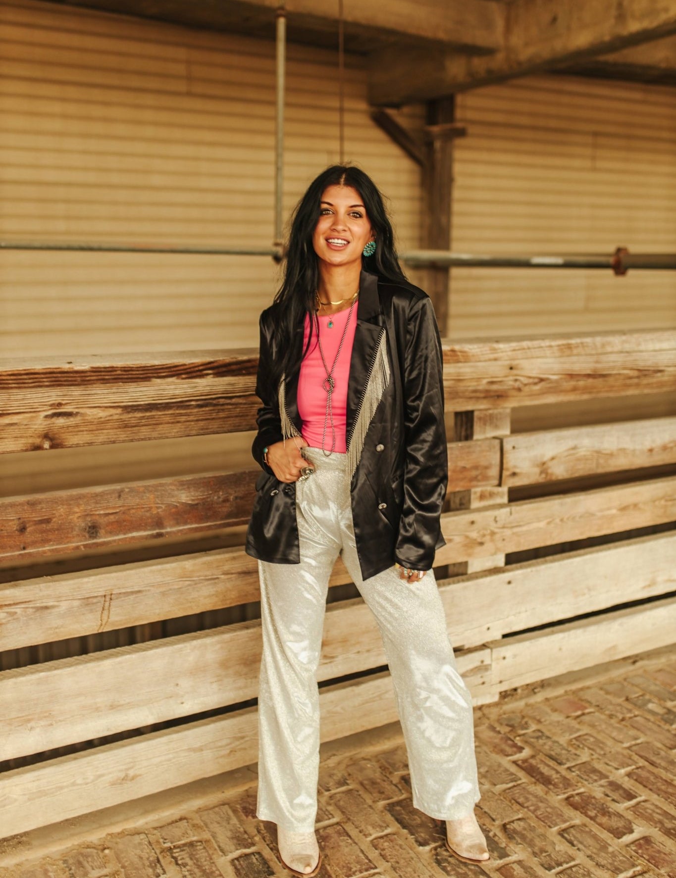 Silver Shimmer Trouser PantsSilverXS