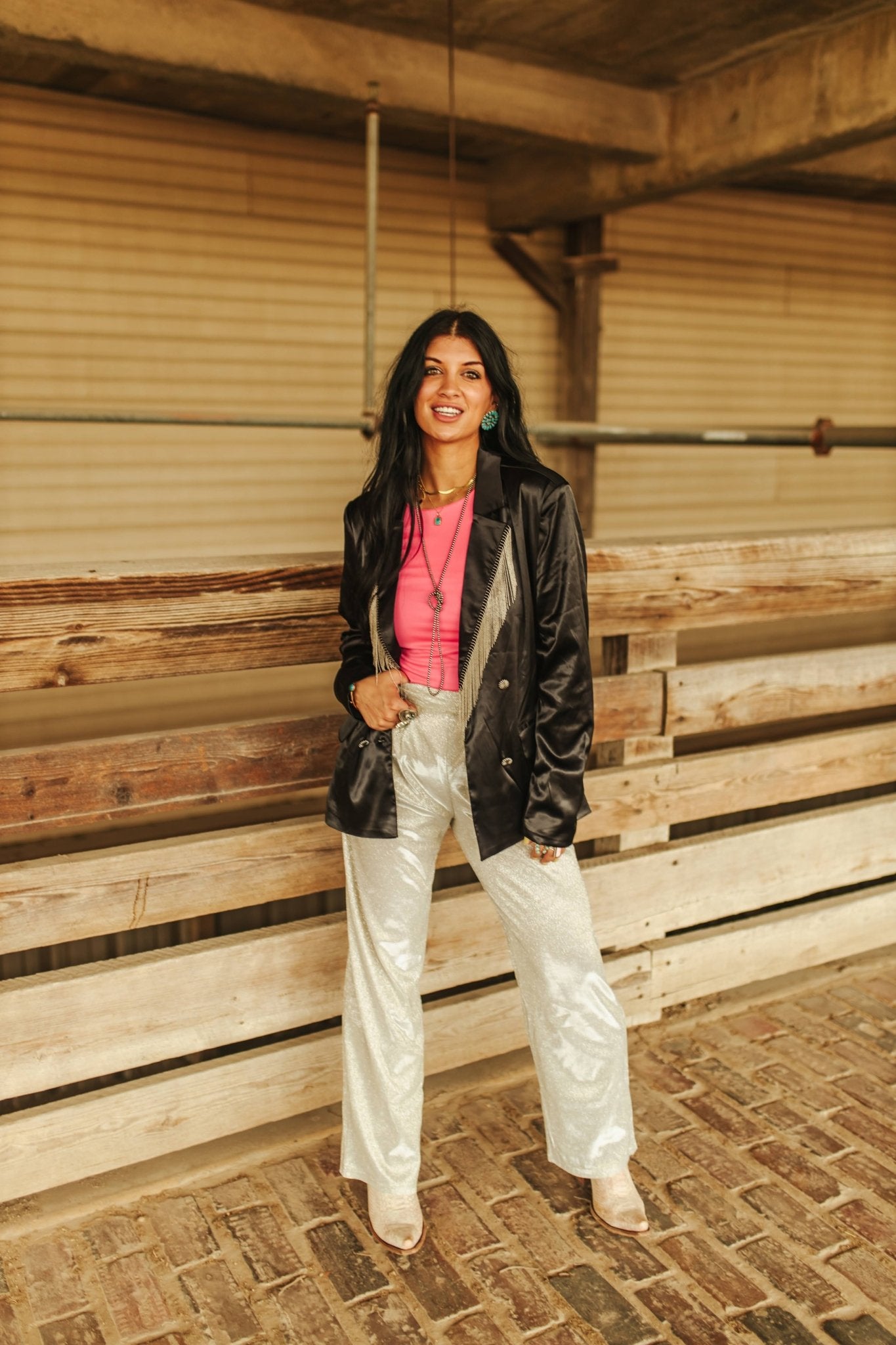 Silver Shimmer Trouser PantsSilverXS