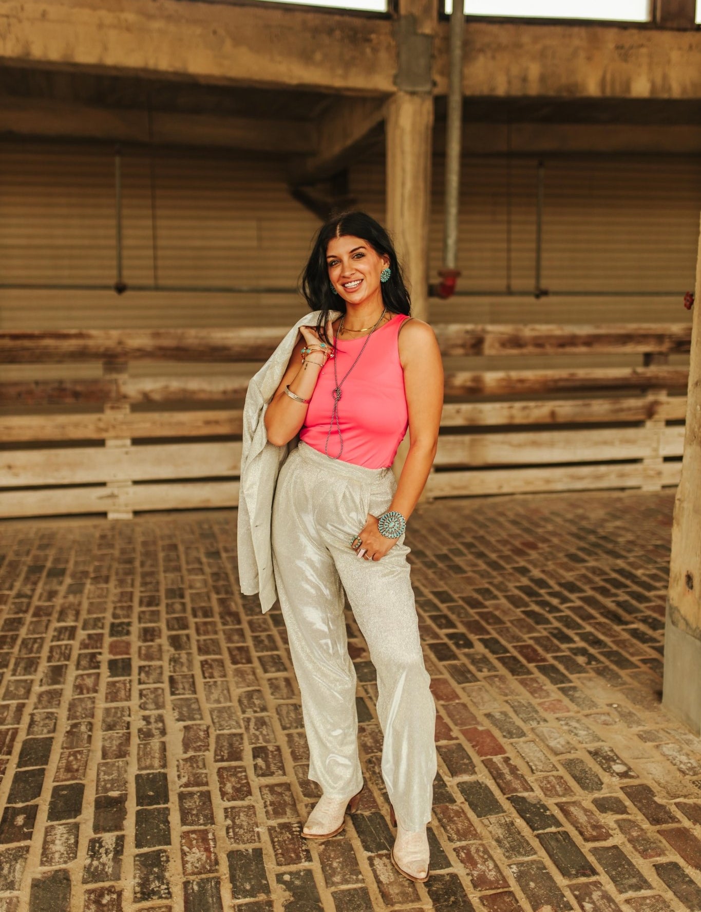 Silver Shimmer Trouser PantsSilverXS