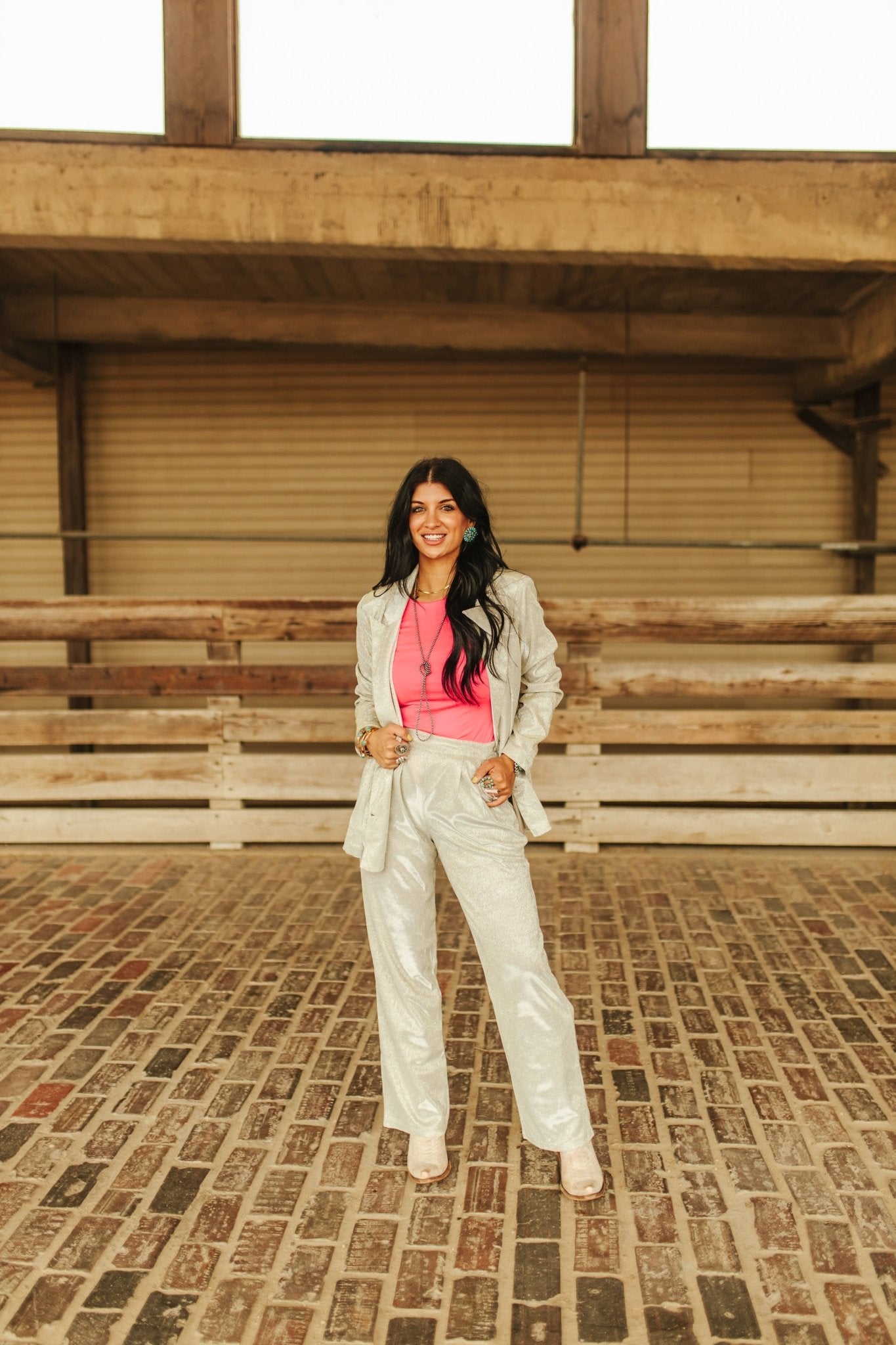 Silver Shimmer Trouser PantsSilverXS