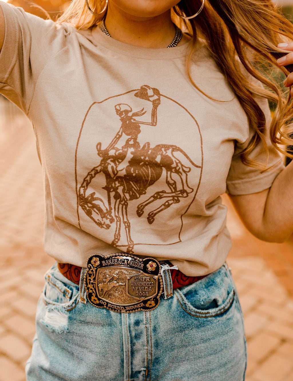 Simple Buckin Bronco Western Graphic TeeTanS