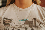 Small Multi Stone Bar NecklaceTurquoiseOS