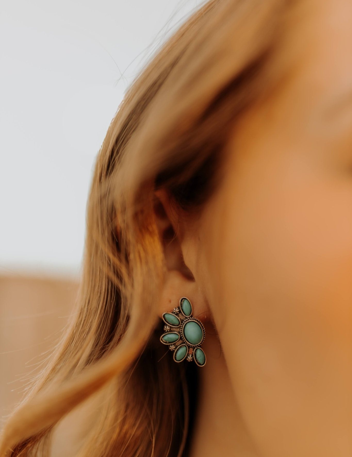 Small Turquoise Cluster Stud EarringsTurquoiseOS