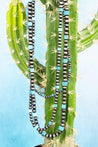 Square Turquoise Beaded Layered NecklaceSilverOS