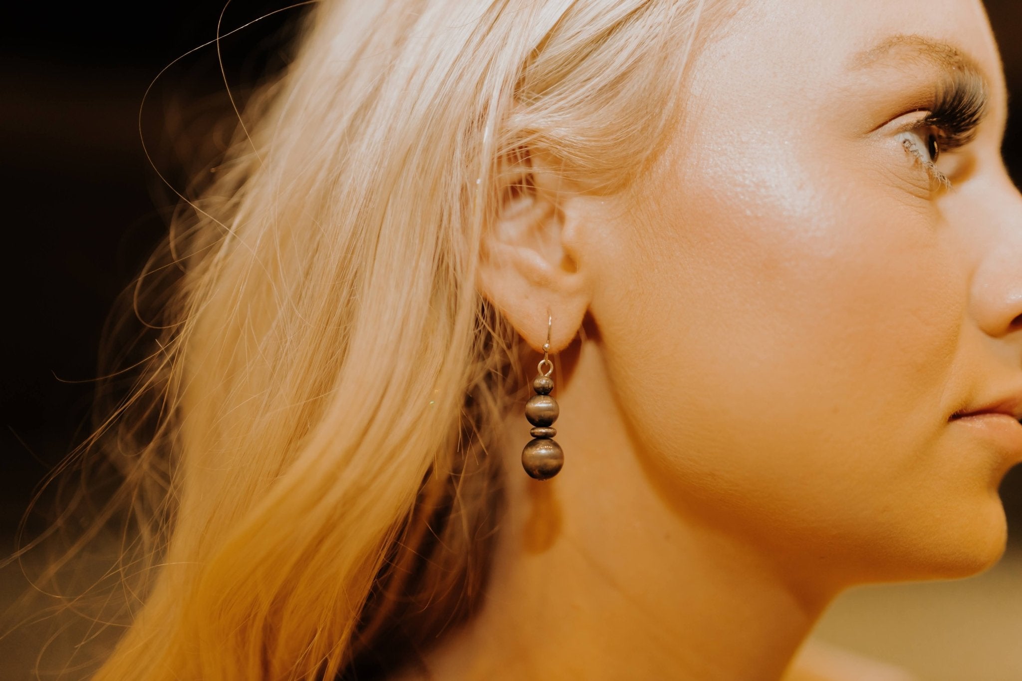 Stacked Navajo Bead EarringsSilverOS