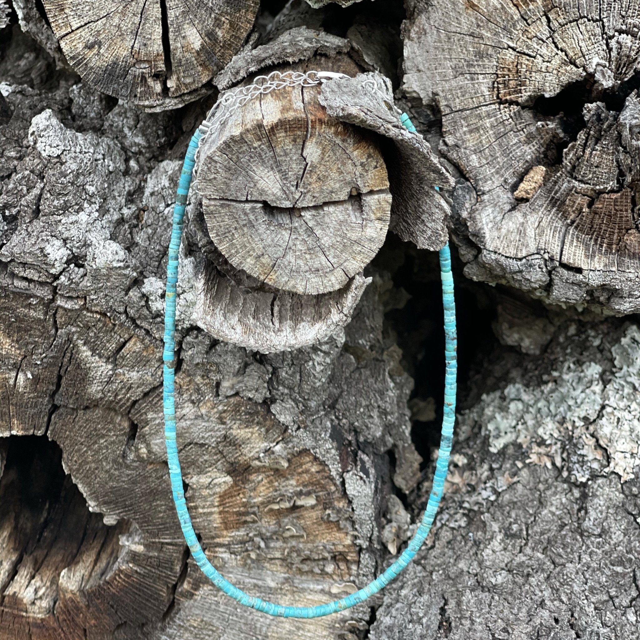 Stacked Turquoise Bead Choker