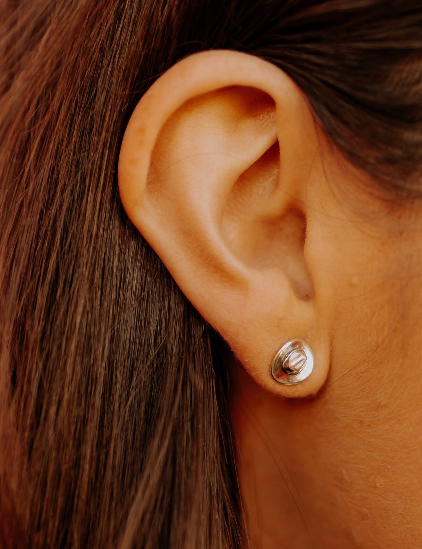 Sterling Silver Cowboy Hat Stud EarringsSilverOS