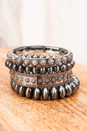 Sunburst Navajo Pearl Bracelet StackSilverOS