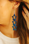 Trio Star Acrylic EarringsRedOS
