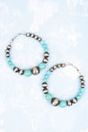 Turquoise and Navajo Pearl HoopsTurquoiseOS