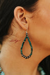 Turquoise and Pearl Teardrop EarringsTurquoiseOS