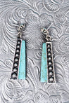 Turquoise and Silvertone Drop EarringsTurquoiseOS