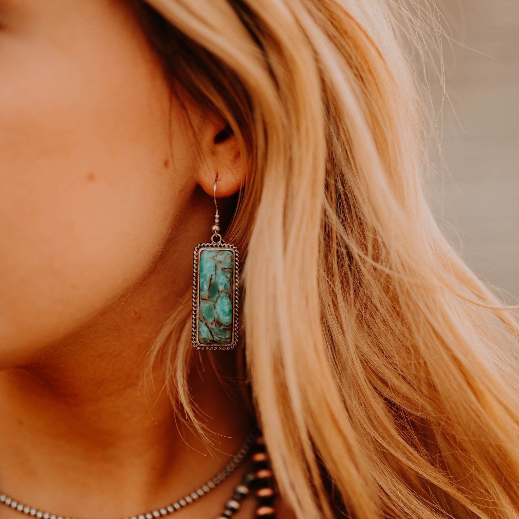Turquoise Bar EarringsTurquoiseOS