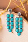 Turquoise Cluster Concho Drop EarringsTurquoiseOS