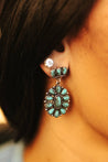 Turquoise Cluster Dangle EarringsTurquoiseOS